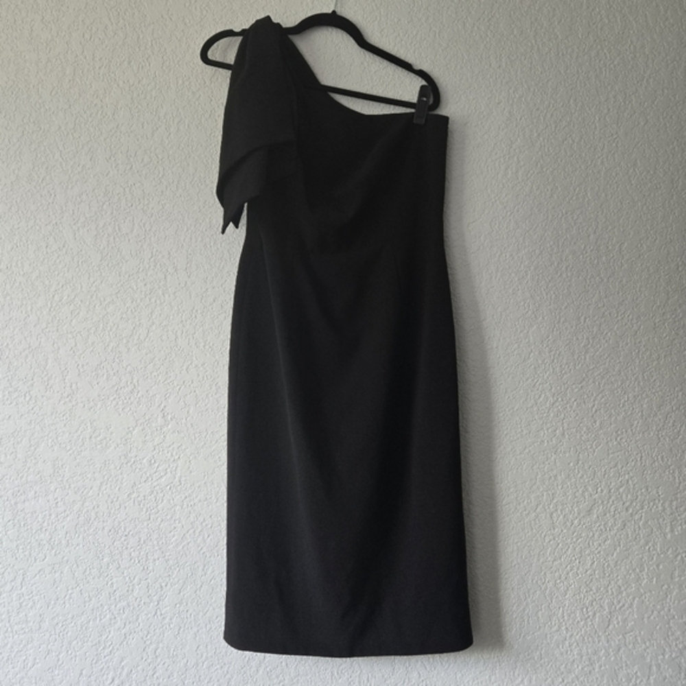 Dress the Population L Tiffany Dress Black One Shoulder Mini‎